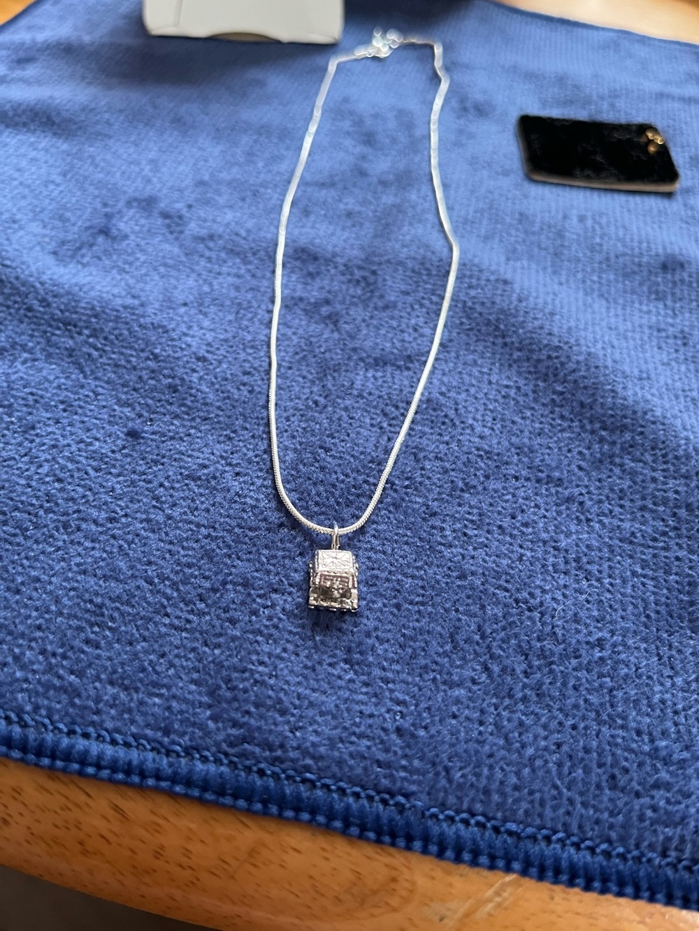Sterling Engagement Ring in a Box Charm Necklace